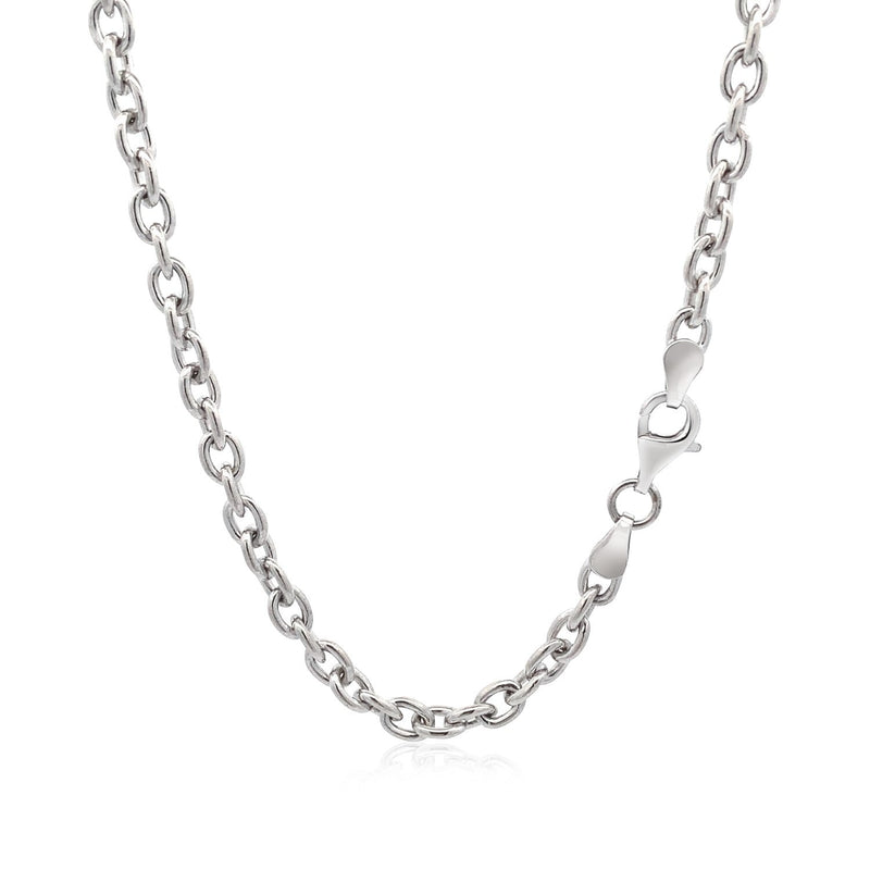 Bids.com Sterling Silver Rhodium Plated Chain Bracelet with a Flat Heart Motif Station Necklaces