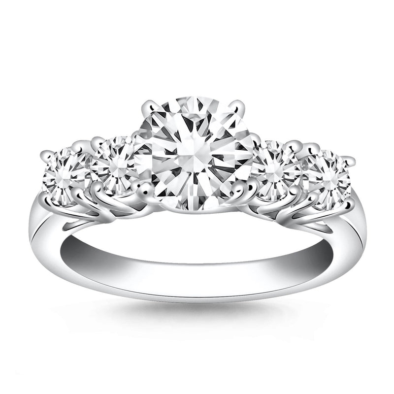 Bids.com 14k White Gold Five Stone Diamond Trellis Engagement Ring Rings