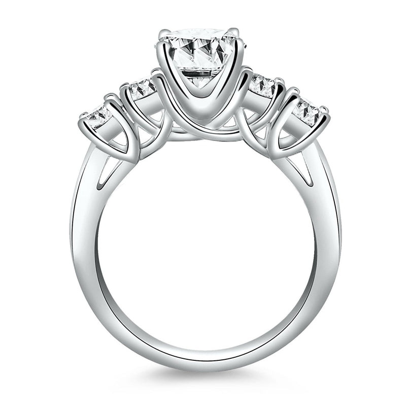 Bids.com 14k White Gold Five Stone Diamond Trellis Engagement Ring Rings