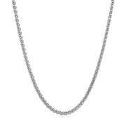Bids.com 2.1mm 14k White Gold Round Wheat Chain Necklaces