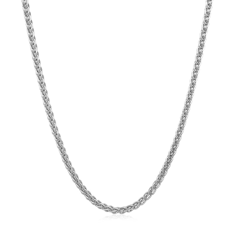 Bids.com 2.1mm 14k White Gold Round Wheat Chain Necklaces