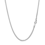 Bids.com 2.1mm 14k White Gold Round Wheat Chain Necklaces