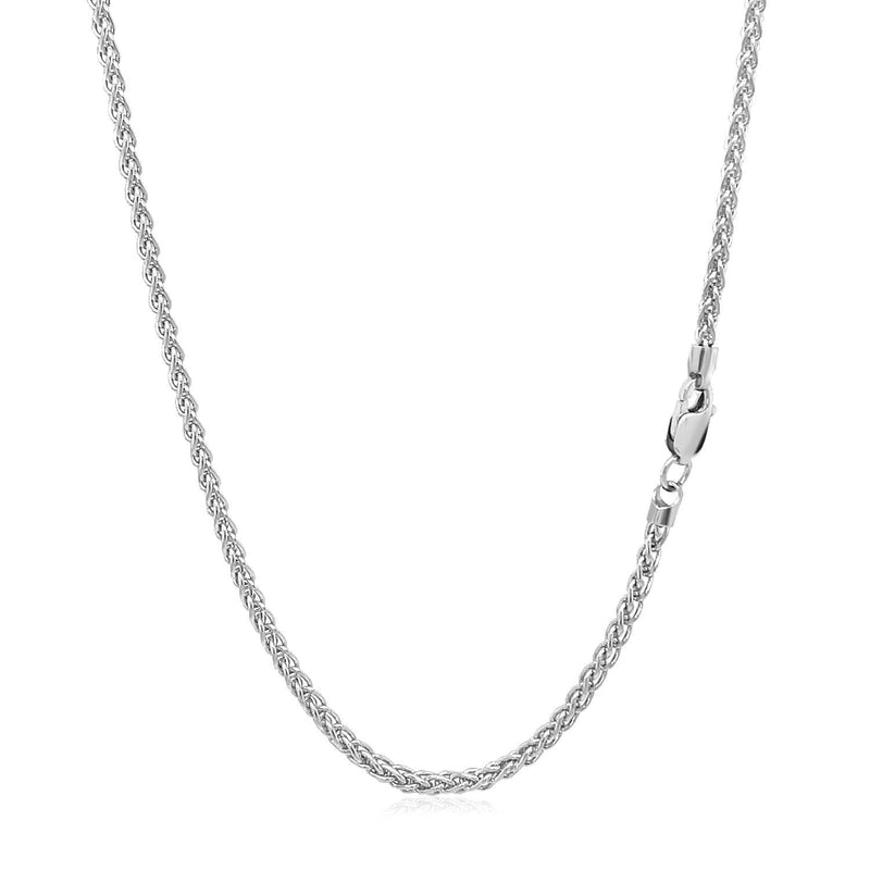 Bids.com 2.1mm 14k White Gold Round Wheat Chain Necklaces