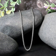 Bids.com 2.1mm 14k White Gold Round Wheat Chain Necklaces