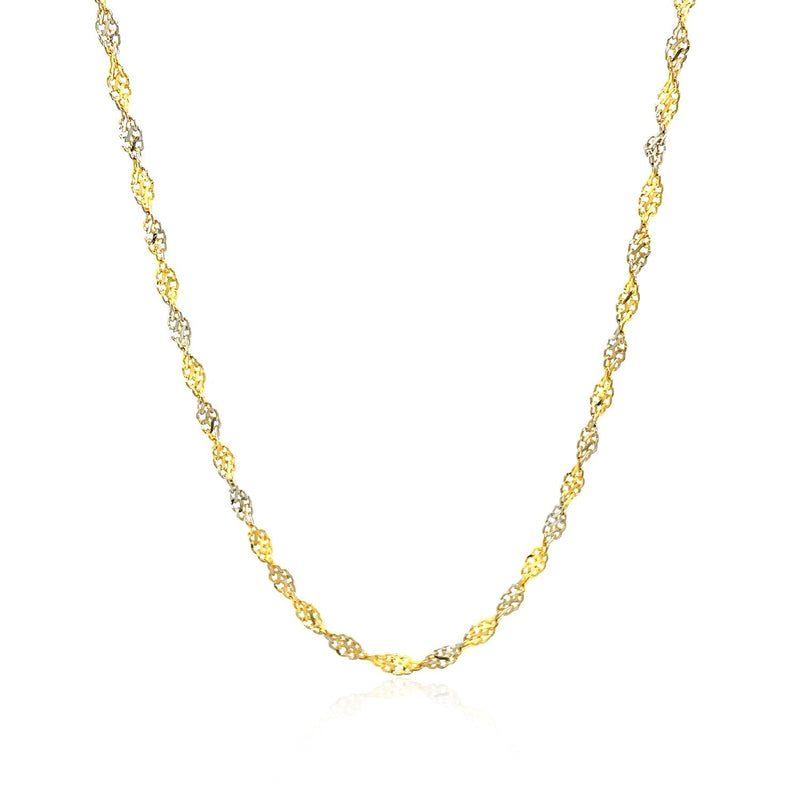 Bids.com 2.0mm 14k Two-Tone Gold Singapore Chain Necklaces