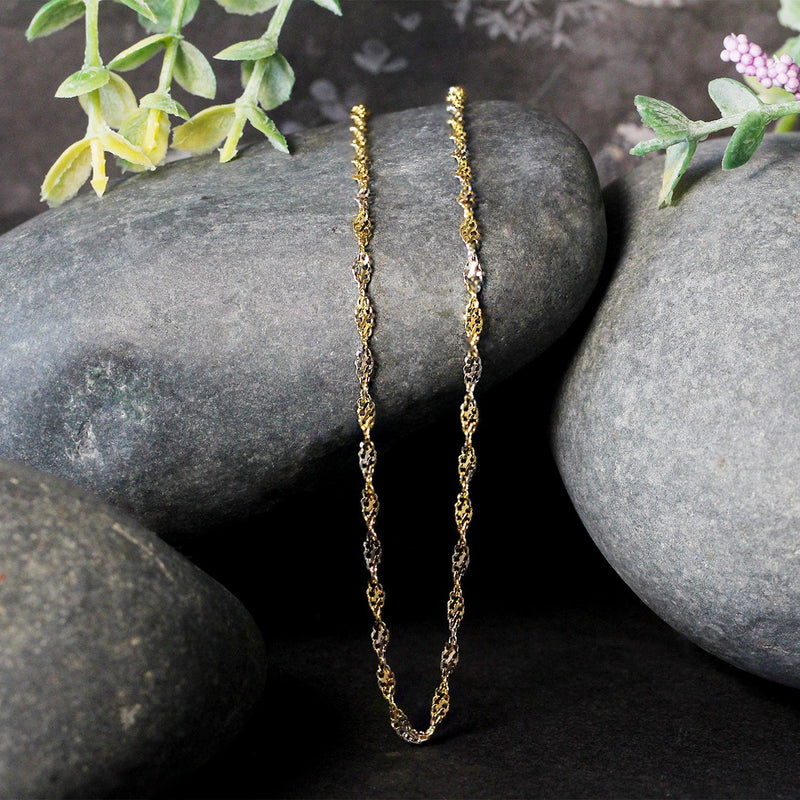 Bids.com 2.0mm 14k Two-Tone Gold Singapore Chain Necklaces
