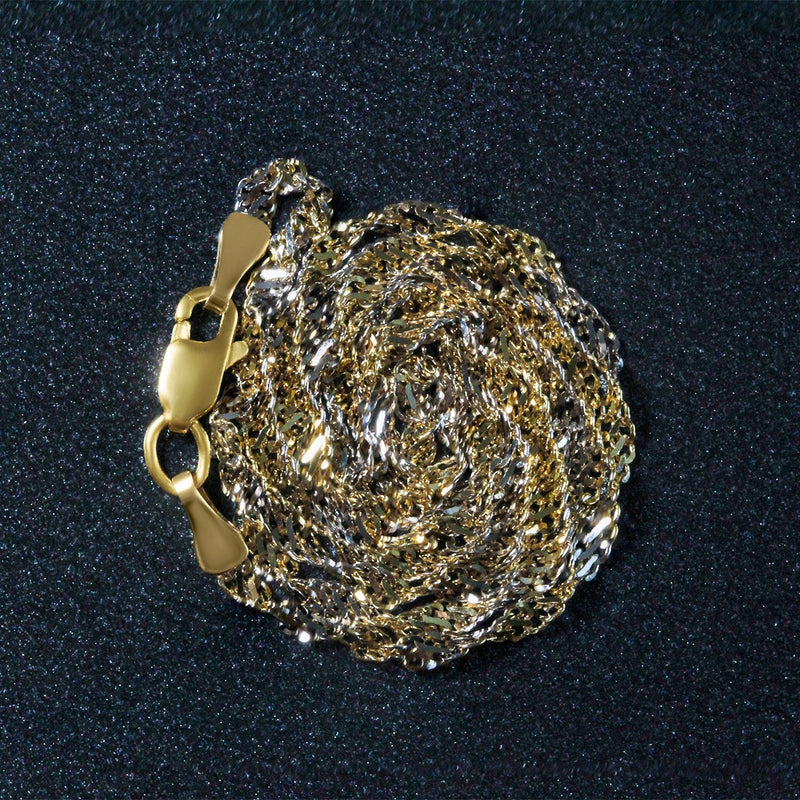 Bids.com 2.0mm 14k Two-Tone Gold Singapore Chain Necklaces