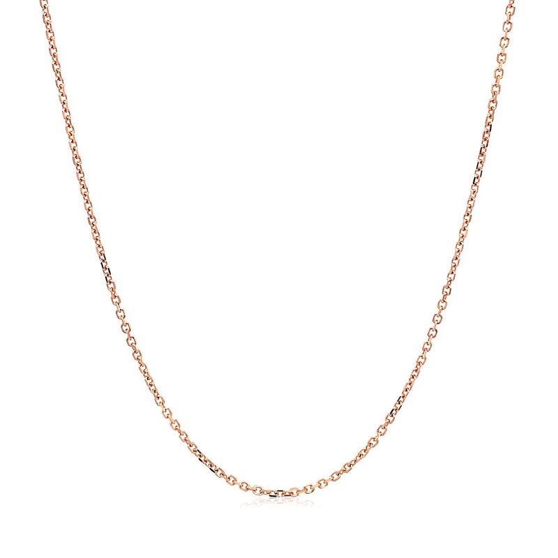 Bids.com 14k Rose Gold Diamond Cut Cable Link Chain 1.1mm Necklaces