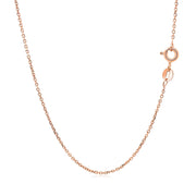 Bids.com 14k Rose Gold Diamond Cut Cable Link Chain 1.1mm Necklaces