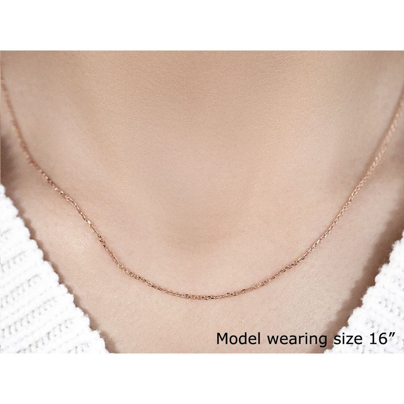 Bids.com 14k Rose Gold Diamond Cut Cable Link Chain 1.1mm Necklaces