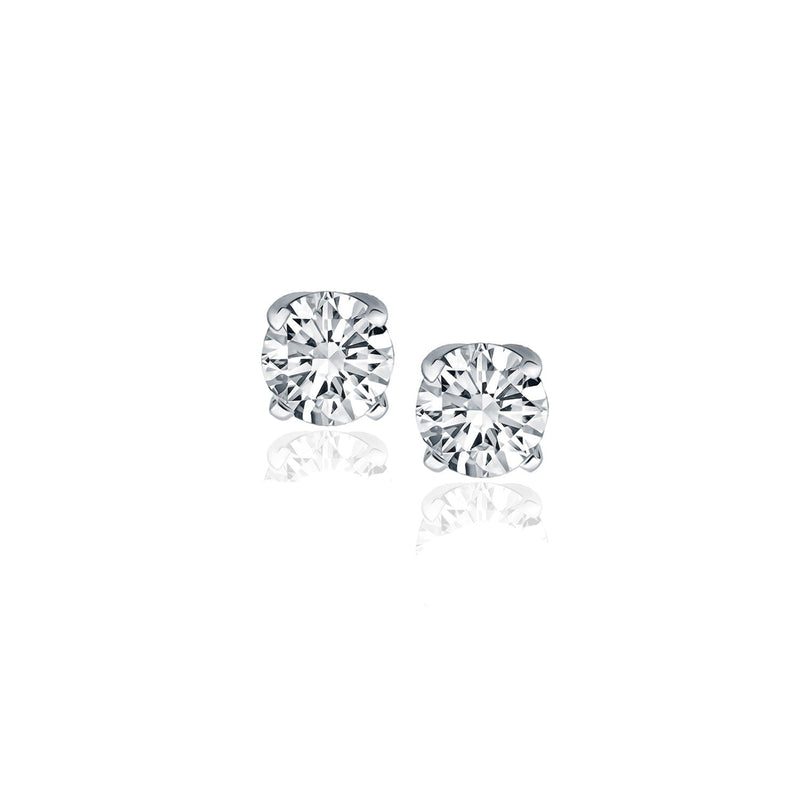 Bids.com 14k White Gold Diamond Four Prong Stud Earrings (1/2 cttw) Earrings