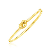 Bids.com 14k Yellow Gold Bangle Bracelet with Polished Knot Bracelets