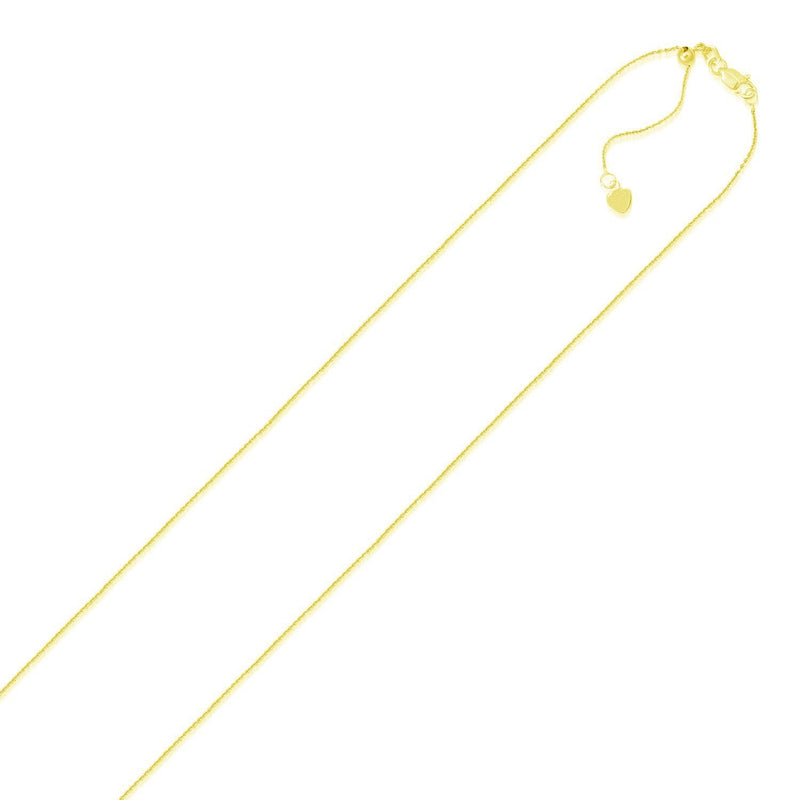 Bids.com 14k Yellow Gold Adjustable Cable Chain 0.9mm Necklaces