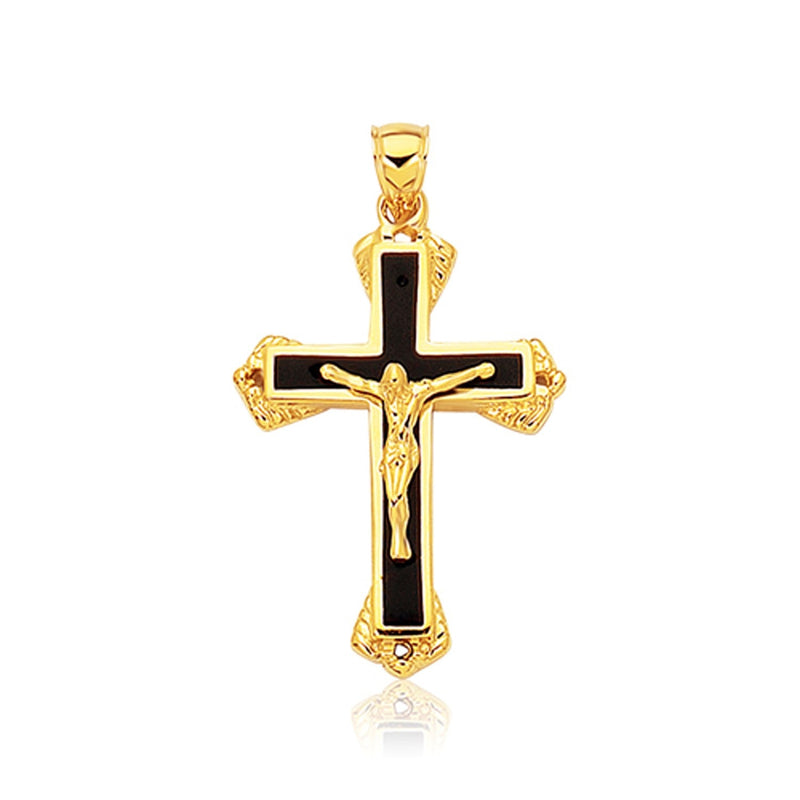Bids.com 14k Yellow Gold Black Onyx Cross Pendant Pendants
