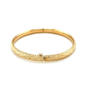 Bids.com 14k Yellow Gold Diamond Cut Design Dome Motif Children's Bangle Bracelets
