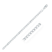 Bids.com Rhodium Plated 3.7mm Sterling Silver Curb Style Chain Necklaces