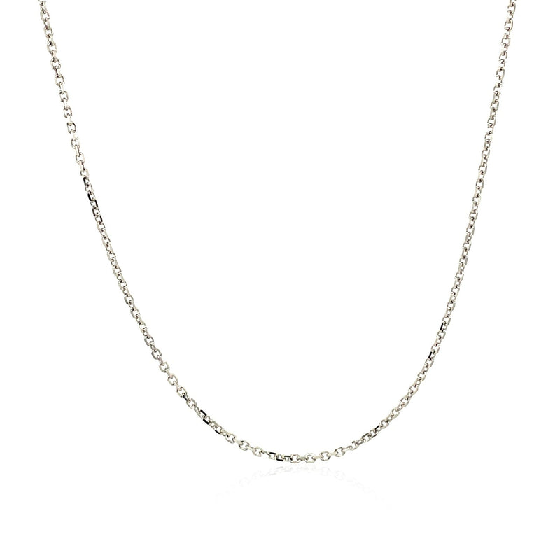 Bids.com 14k White Gold Diamond Cut Cable Link Chain 1.1mm Necklaces