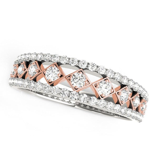 Bids.com 14k White And Rose Gold Diamond Band (3/8 cttw) Rings