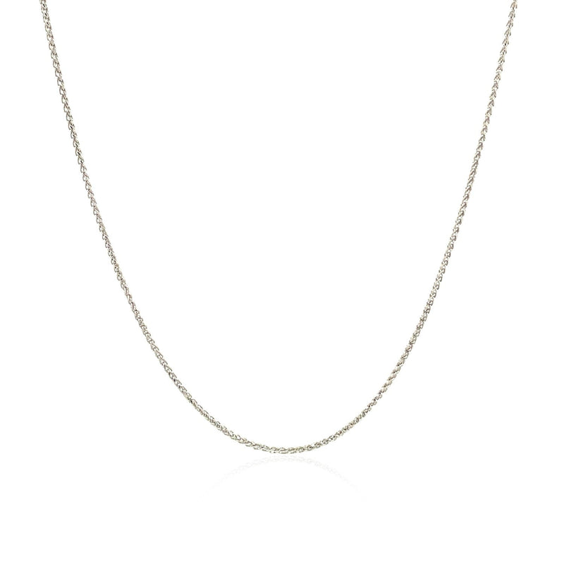 Bids.com 14k White Gold Diamond Cut Round Wheat Chain 0.6mm Necklaces