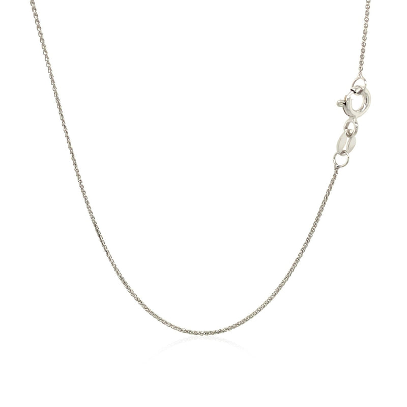 Bids.com 14k White Gold Diamond Cut Round Wheat Chain 0.6mm Necklaces