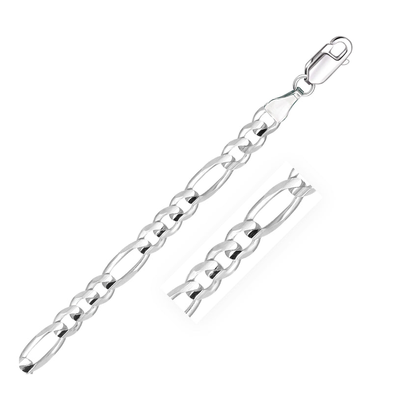 Bids.com 6.0mm 14k White Gold Solid Figaro Chain Necklaces