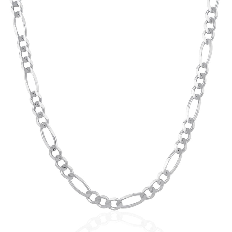 Bids.com 6.0mm 14k White Gold Solid Figaro Chain Necklaces