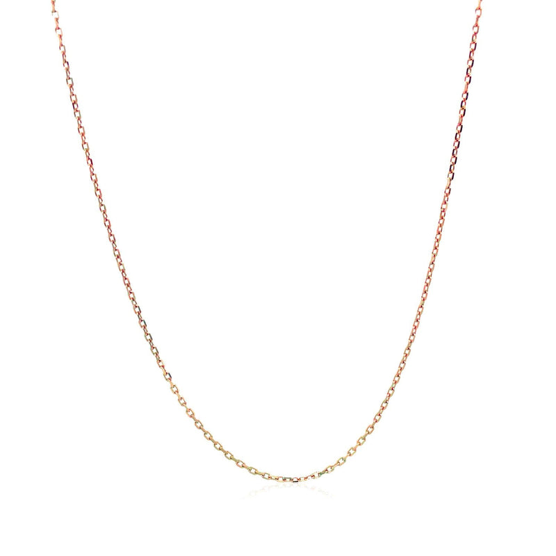 Bids.com Diamond Cut Cable Link Chain in 14k Rose Gold (0.8 mm) Necklaces