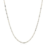 Bids.com 14k White Gold Diamond-Cut Alternating Bead Chain 1.5mm Necklaces