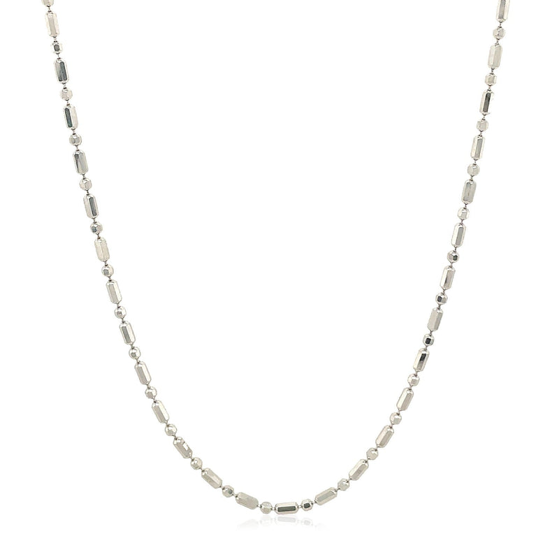 Bids.com 14k White Gold Diamond-Cut Alternating Bead Chain 1.5mm Necklaces