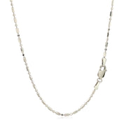 Bids.com 14k White Gold Diamond-Cut Alternating Bead Chain 1.5mm Necklaces