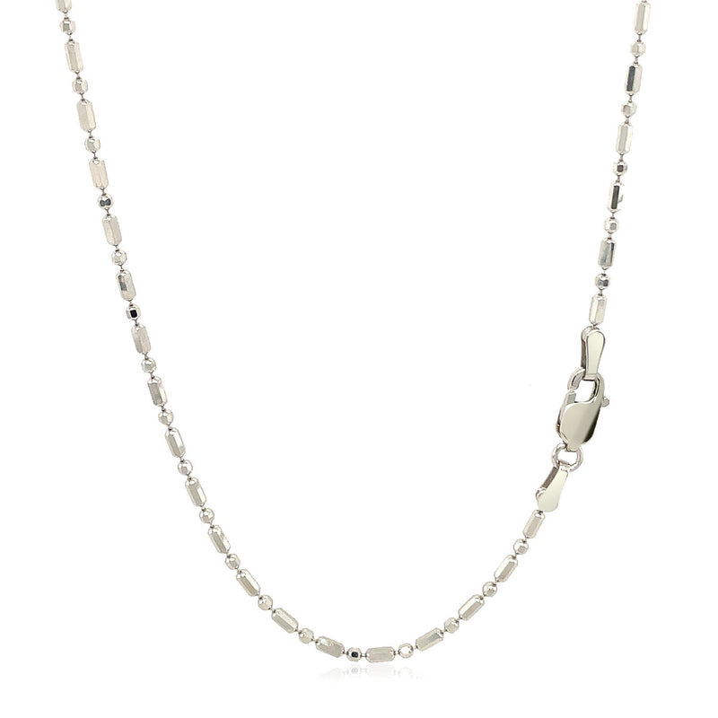 Bids.com 14k White Gold Diamond-Cut Alternating Bead Chain 1.5mm Necklaces