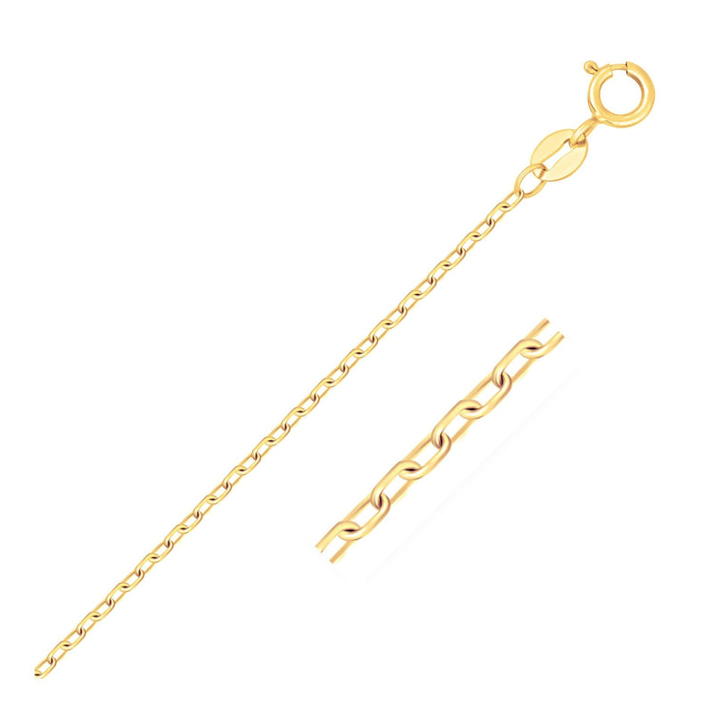 Bids.com 14k Yellow Gold Faceted Cable Link Chain 1.3mm Necklaces