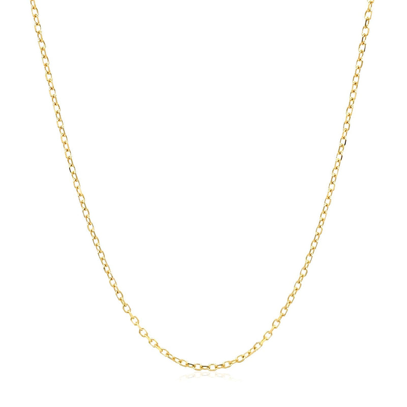 Bids.com 14k Yellow Gold Faceted Cable Link Chain 1.3mm Necklaces