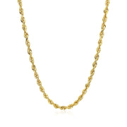 Bids.com 3.0mm 14k Yellow Gold Solid Diamond Cut Rope Chain Necklaces