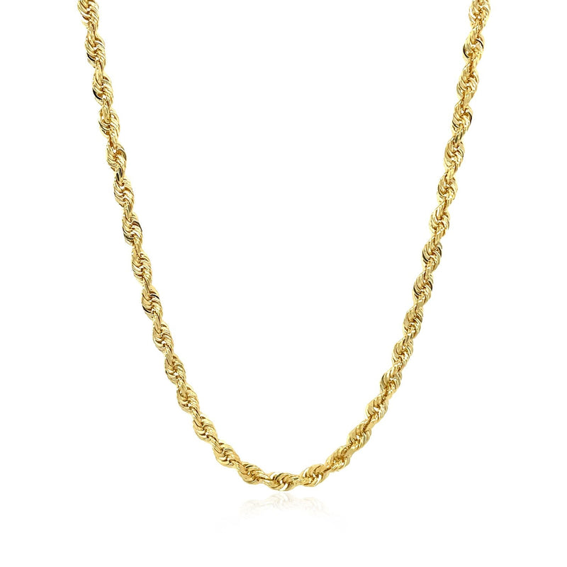 Bids.com 3.0mm 14k Yellow Gold Solid Diamond Cut Rope Chain Necklaces