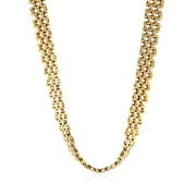Bids.com 14k Yellow Gold Fancy Polished Multi-Row Panther Link Necklace Necklaces