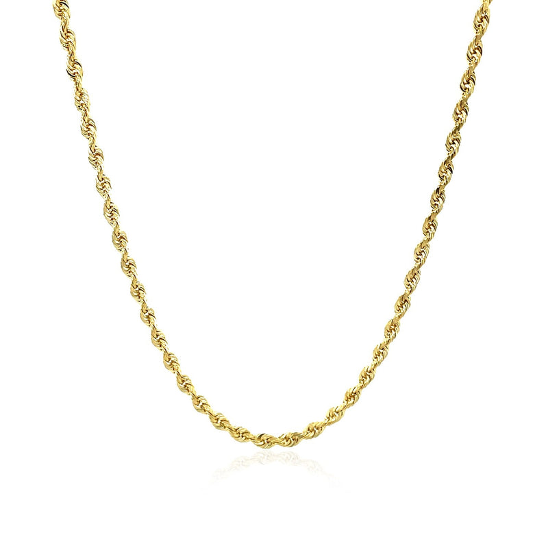 Bids.com 2.5mm 10k Yellow Gold Solid Diamond Cut Rope Chain Necklaces