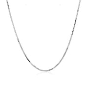 Bids.com 10k White Gold Classic Box Chain 1.0mm Necklaces