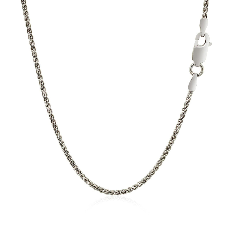 Bids.com Sterling Silver Rhodium Plated Wheat Chain 1.3mm Necklaces