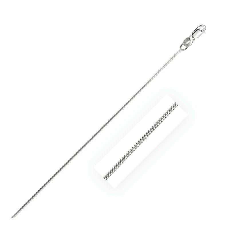 Bids.com 14k White Gold Gourmette Chain 1.0mm Necklaces