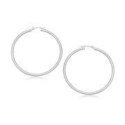 Bids.com 14k White Gold Polished Hoop Earrings (30 mm) Earrings