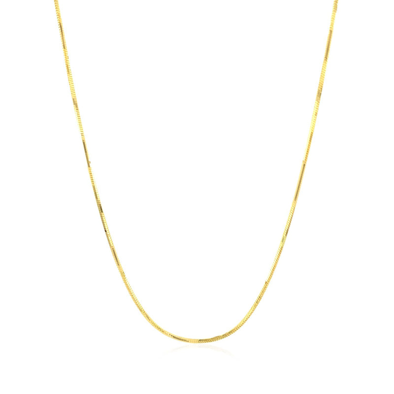 Bids.com 14k Yellow Gold Octagonal Shiny Snake Chain 0.8mm Necklaces