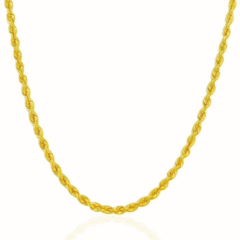 Bids.com 3.0mm 14k Yellow Gold Solid Rope Chain Necklaces