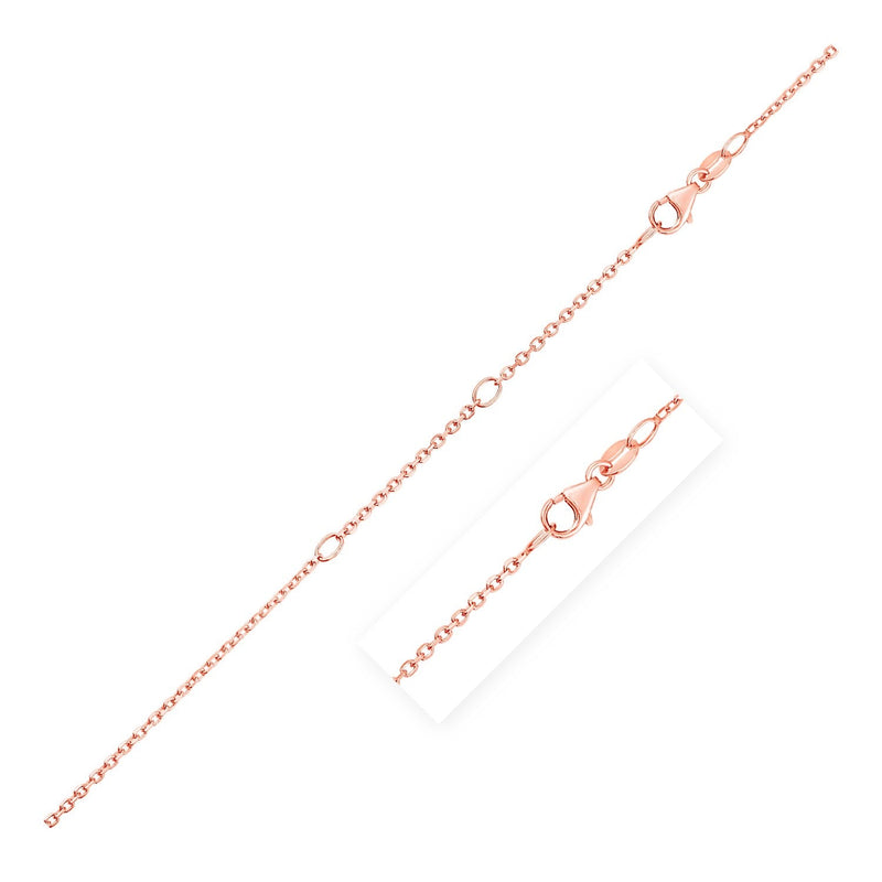 Bids.com Double Extendable Cable Chain in 14k Rose Gold (1.2mm) Necklaces