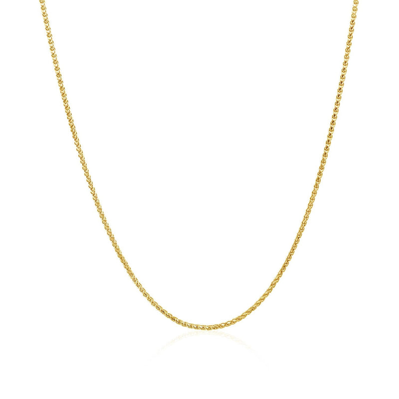 Bids.com 14k Yellow Gold Diamond Cut Round Wheat Chain 1.0mm Necklaces
