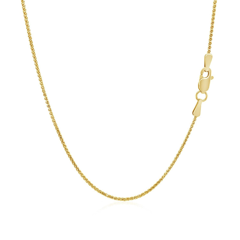 Bids.com 14k Yellow Gold Diamond Cut Round Wheat Chain 1.0mm Necklaces