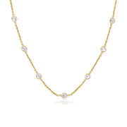 Bids.com 14k Yellow Gold CZ By the Yard Long Links Necklaces
