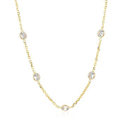 Bids.com 14k Yellow Gold CZ By the Yard Long Links Necklaces