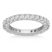 Bids.com 14k White Gold Common Prong Round Diamond Eternity Ring Rings