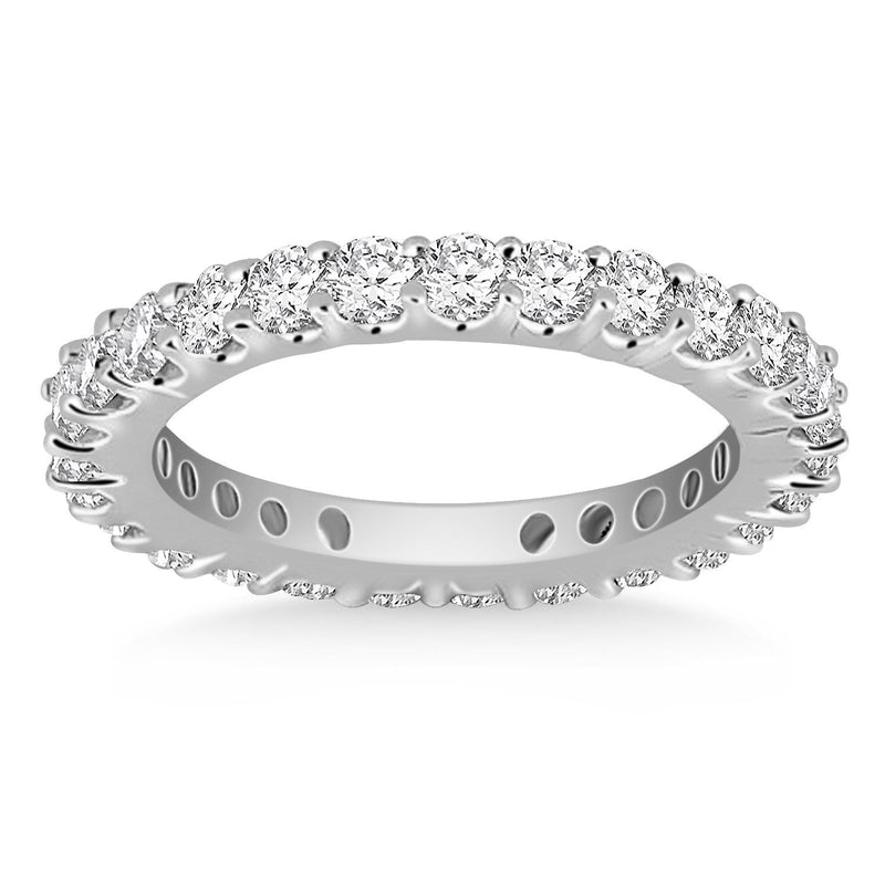 Bids.com 14k White Gold Common Prong Round Diamond Eternity Ring Rings